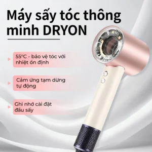 DRYON D16 Smart Sensor Hair Dryer - Auto-Pause Technology with 5 Memory Attachments