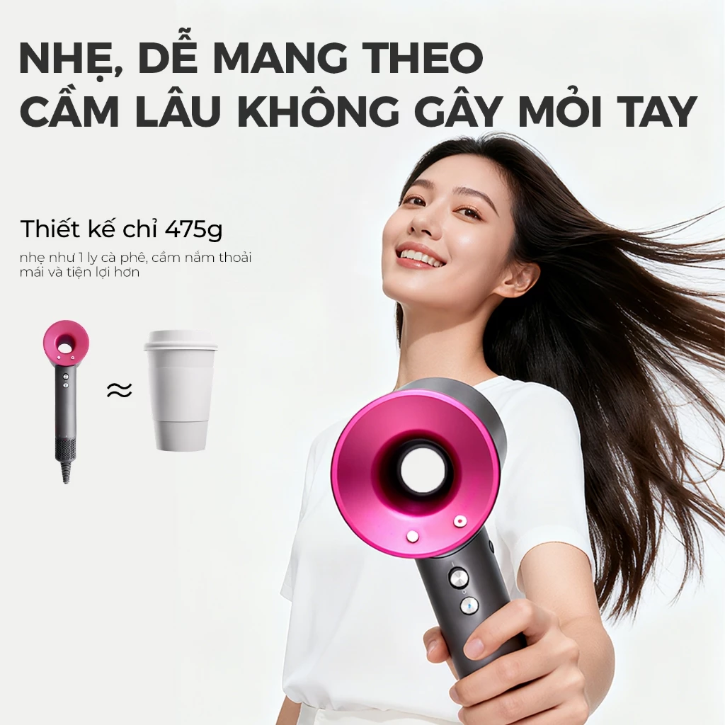 DRYON D15 High-Speed Hair Dryer - 110000RPM Professional Styling Tool with 5 Attachments - 图片 6